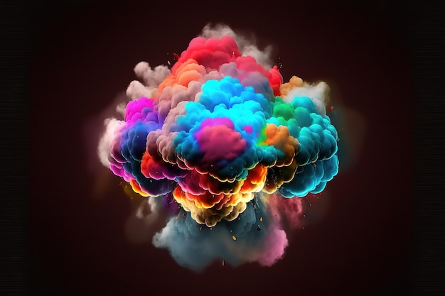 Esplosione magica gioco effetto esplosione bomba con nuvole colorate Gas cumulo di fumo isolato