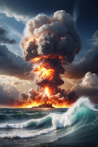 Esplosione nucleare e ondata nel cielo