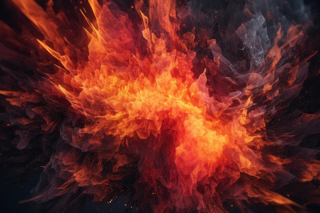 Esplosioni ardenti e fiamme astratte Illustrazione AI generativa