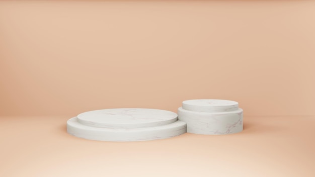 Espositore per prodotti e piedistallo per espositore Espositore per prodotti conceptblank con forma geometrica su pastello