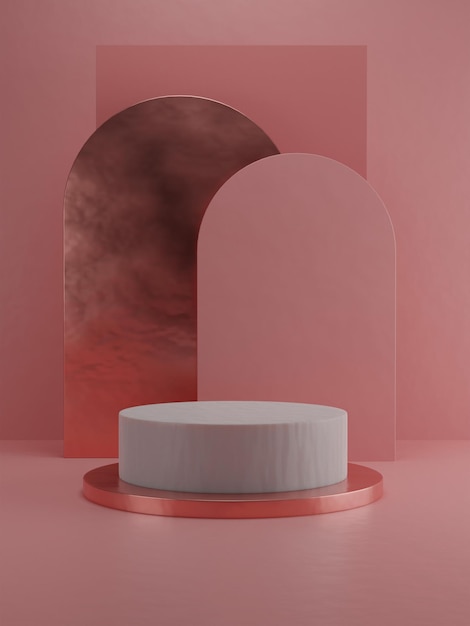 Esposizione del prodotto realistico del podio rosa 3d