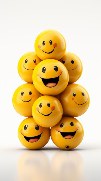 Espressione di gioia Emoticon ed emoticon vivaci festeggiano con una faccina sorridente che ride e rallegra la tua giornata