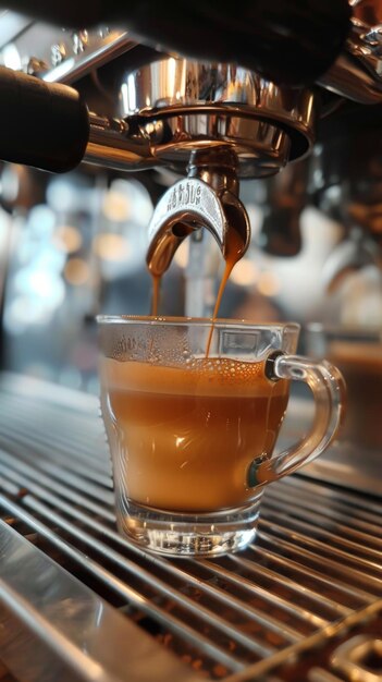Espresso versato in una tazza di caffè
