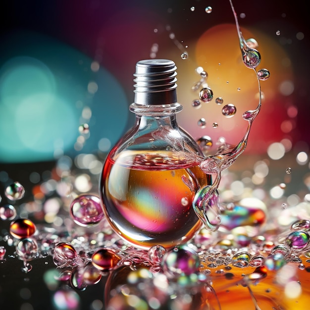 Essenza cosmetica bolle liquide molecole antiossidanti della bolla liquida