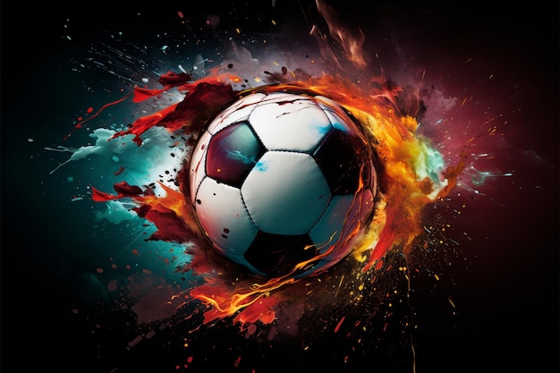 Essenza vivace del calcio Poster accattivante con una sfera di calcio vivace