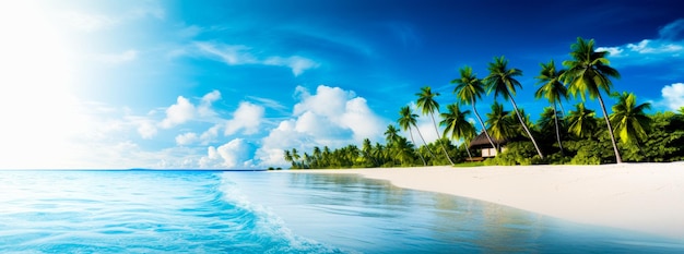 Estate calma spiaggia vuota Con acqua blu brillante Viaggio di vacanza volo di vacanza