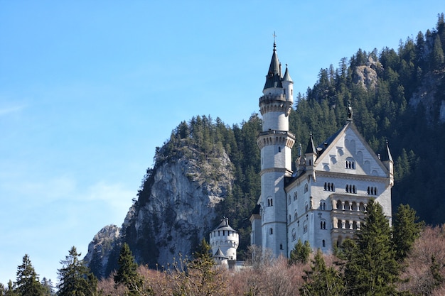 Esterno del bellissimo palazzo medievale Neuschwanstein, Baviera, Germania