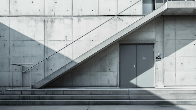 Esterno di un edificio moderno di colore grigio IA generativa