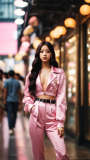 estetica candida jisoo blackpink che indossa un outfit y2k alla moda ootd posa fotogenica