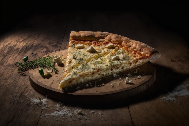 Estetica gustosa fetta di pizza gocciolante AI generativa