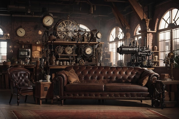 Estetica Steampunk nel soggiorno