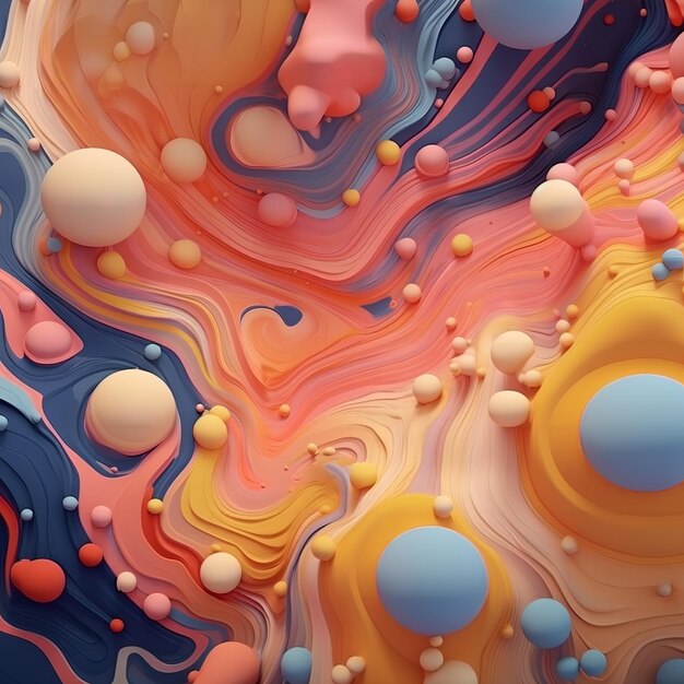 Estratto liquido di colore 3d