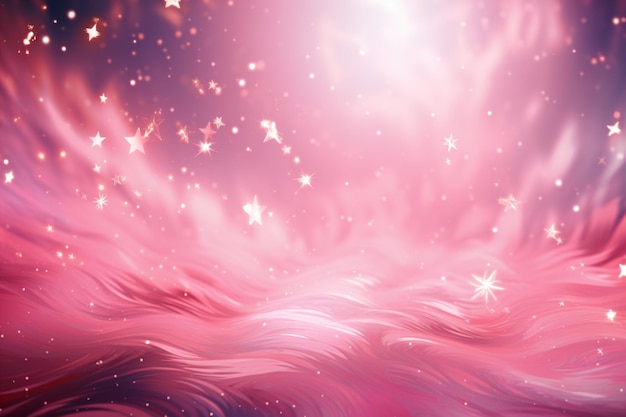 Eterea tela dai toni rosa con un'incantevole esposizione di scintillanti stelle magiche