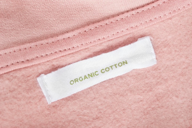 Etichetta di abbigliamento in cotone biologico