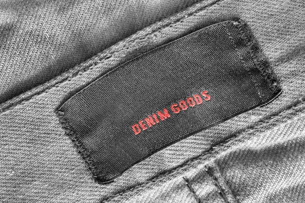 Etichetta di abbigliamento per merci in denim