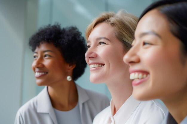 Etnia e diversità al lavoro con dipendenti felici che celebrano il successo aziendale