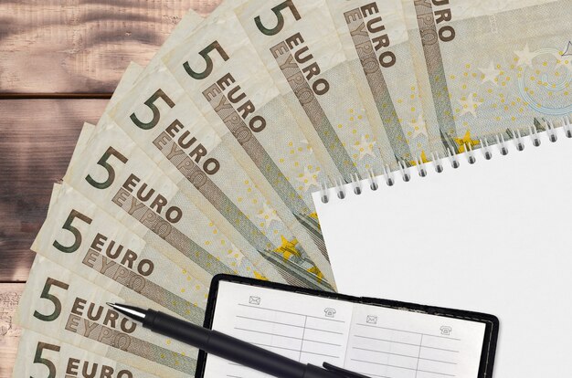 euro fatture fan e blocco note con rubrica e penna nera