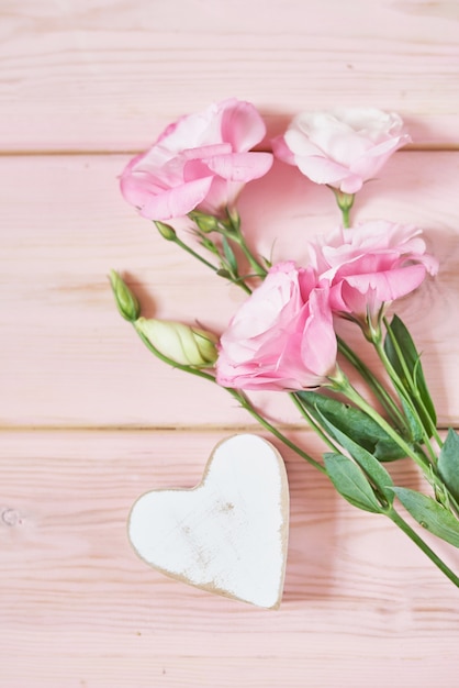 eustoma fiori sul rosa