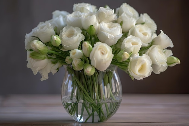 Eustoma in vaso pronto per un matrimonio romantico ed elegante