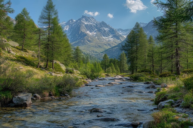 Evancon Creek Headwaters in Ayas Valley Valle d'Aosta