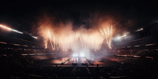 Evento concerto dal vivo spettacolo a metà tempo allo stadio sportivo