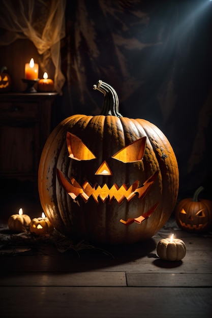 Evento di Halloween con zucca inquietante