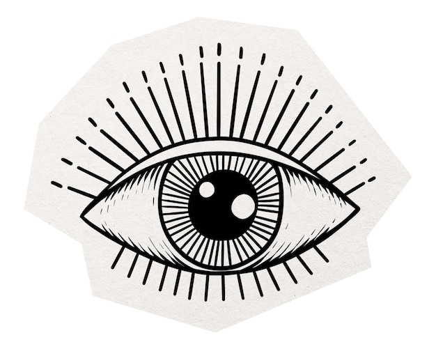 Evil eye png collage elemento sfondo trasparente