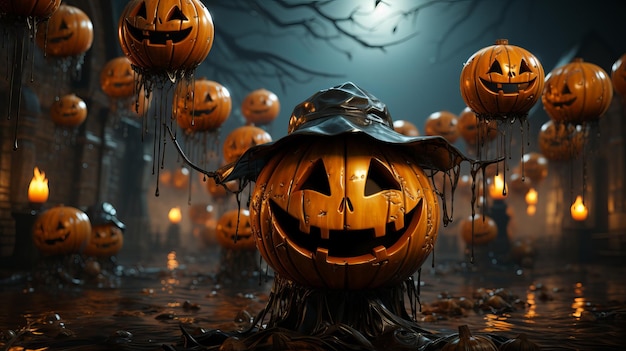 Evil Halloween Pumpkins IA generativa