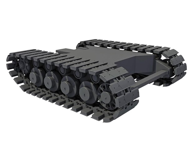 Excavator Track 3D rendering on white background