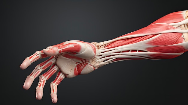 Extensor Hallucis Longus Muscle Anatomy in 3D per il concetto medico Abdominal Major Hand e altro ancora