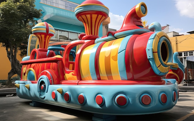 Exuberant Carnival Kiddie Rides. (Via di bambini esuberanti del carnevale)