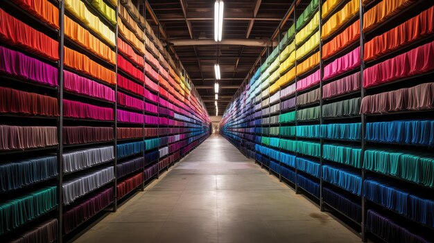 Fabbrica di tessuti a telaio a colori