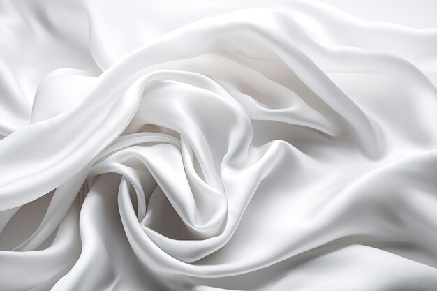 Fabrico di tessuto a sfondo bianco semplice generato dall'IA galleggiante