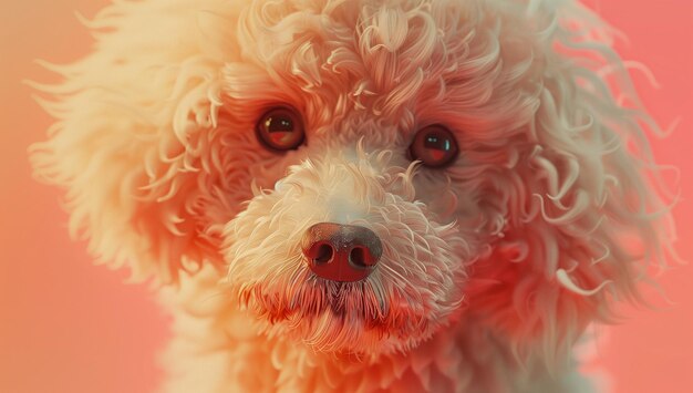 faccia carina di un cane sullo sfondo di pesce fuzz