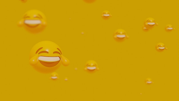 Faccia di emoji di movimento 3d