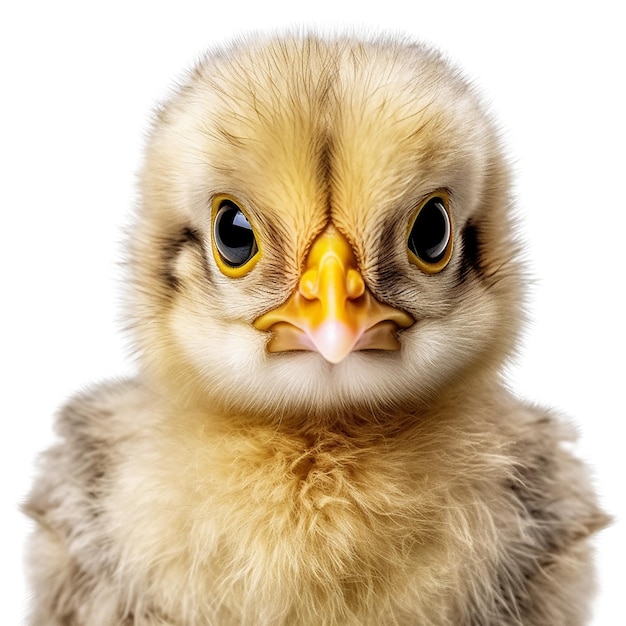 faccia di pollo bambino scattato isolato su sfondo trasparente ritaglio generativo ai