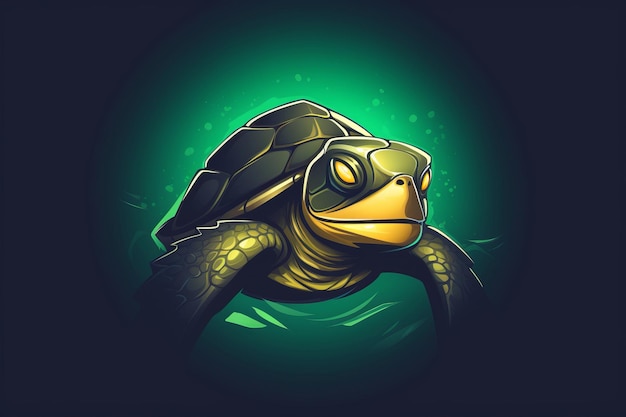 faccia di tartaruga caricatura logo mascotte icona animale marino personaggio nell'illustrazione