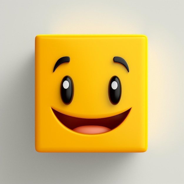 faccia quadrata emoji giallo grande sorriso