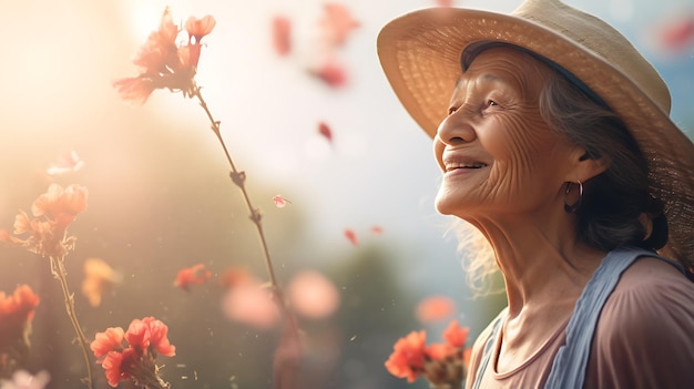 faccia sorridente di una persona anziana dalla Cina