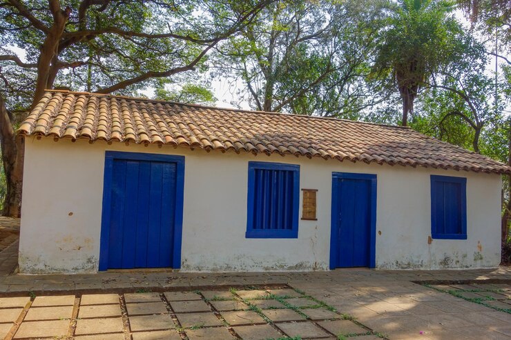 Foto facciata del museo casa do grito sul parco dell'indipendenza nel quartiere ipiranga di sao paulo, brasile