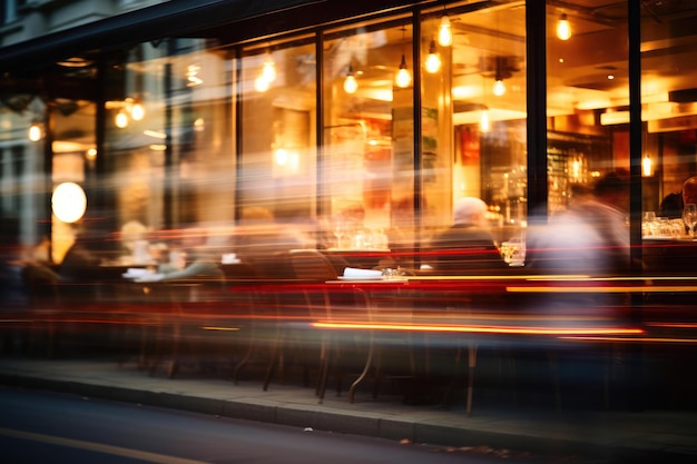 Facciata del ristorante con un'atmosfera affascinante