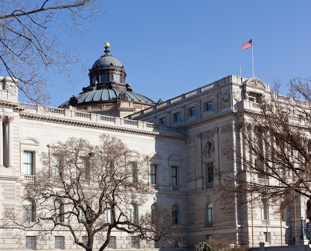 Facciata della Biblioteca del Congresso di Washington DC