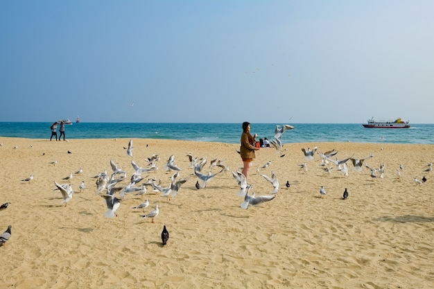 Facciata della spiaggia di Haeundae a Busan, Corea.