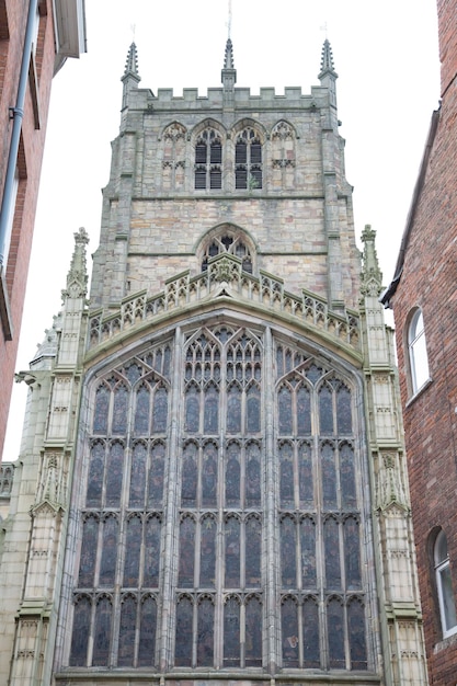 Facciata principale della chiesa di Santa Maria, Lace Market District, Nottingham, Inghilterra, Regno Unito