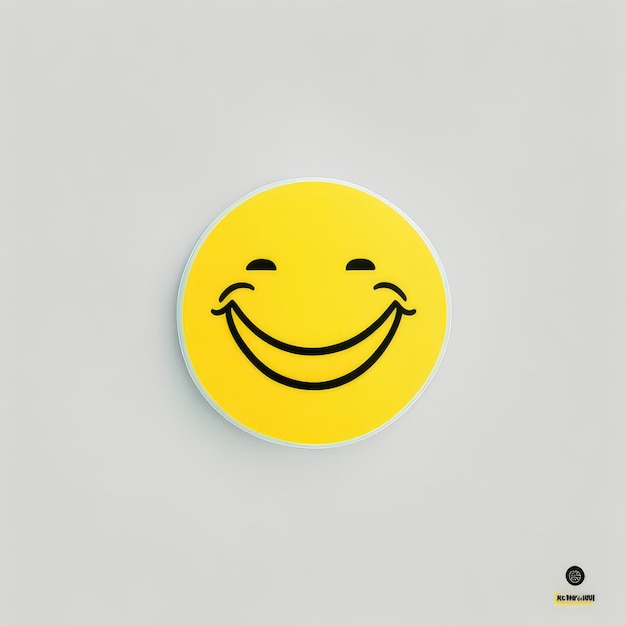 Faccina felice emoji giallo IA generativa