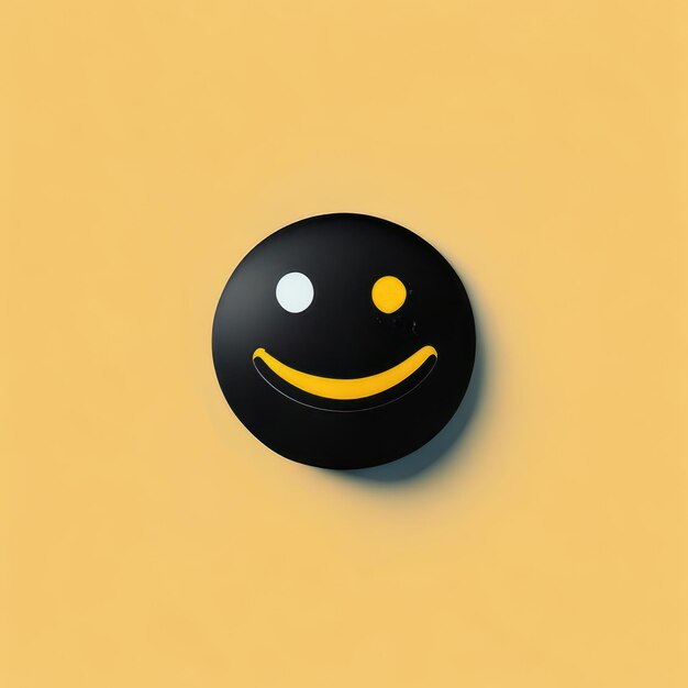 Faccina felice emoji giallo IA generativa