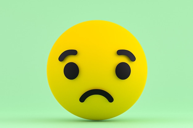 Facebook reazioni emoji 3d rendering, simbolo dei social media