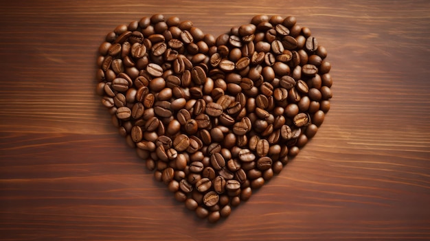 Fagioli di caffè a forma di cuore