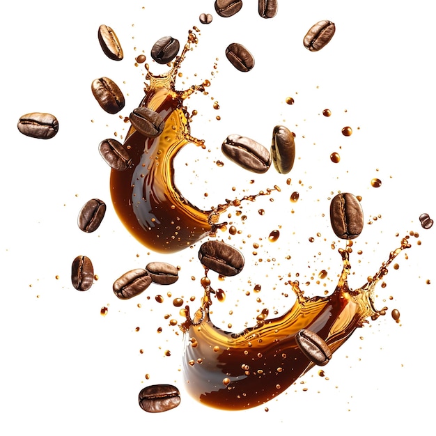 Fagioli di caffè con caffè