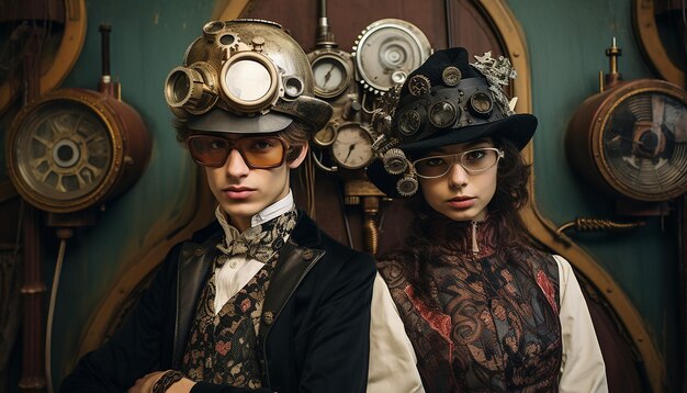 Fai foto a modelle vestite con abiti ispirati allo steampunk